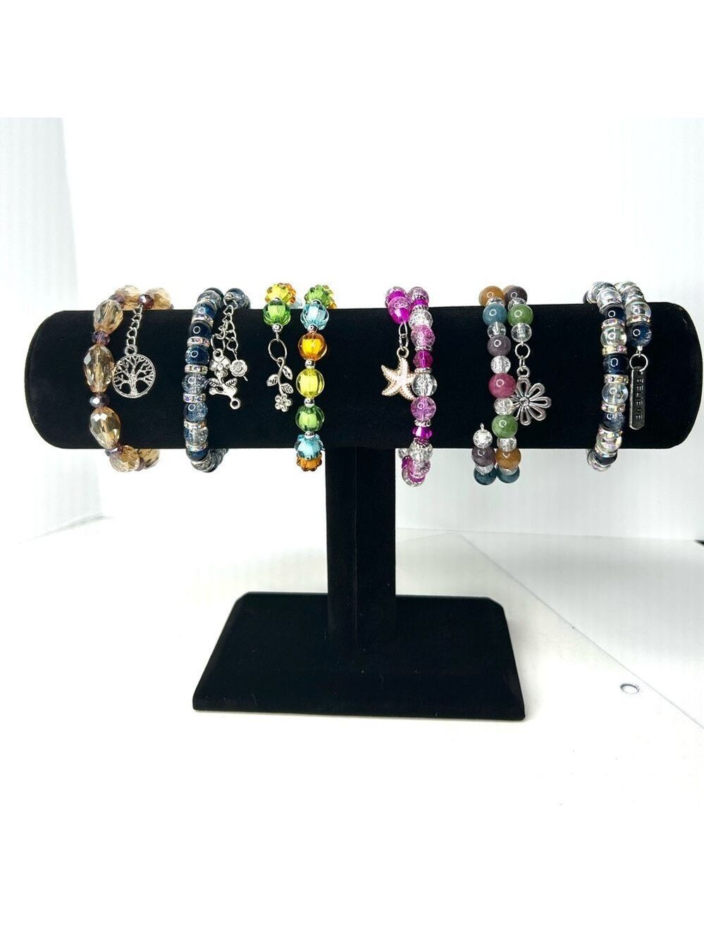 Handmade Beaded Wrap Bracelet with Charm